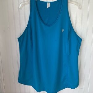 Fila Sport (XX Large) V- Neck Racerback Tank Top; Teal Perfect Condition